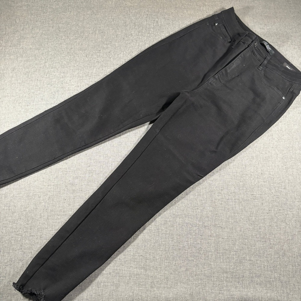 Judy Blue Skinny Jeans Women 9/29 Black Raw Frayed Hem High Rise JB88551